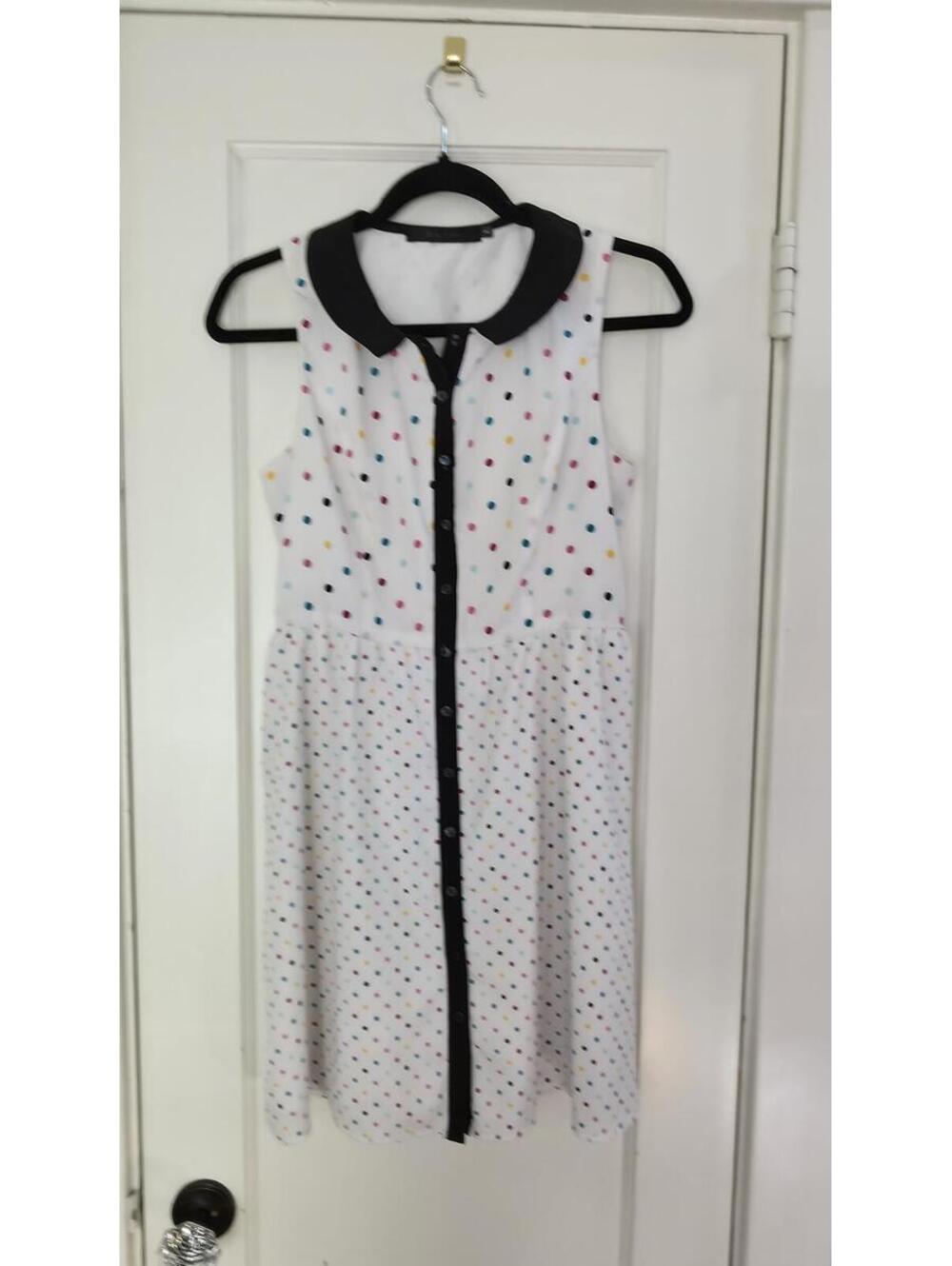 White Polka Dot Dress eric + lani Small